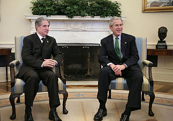 sheikh amine gemayel with president bush