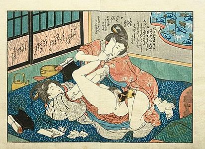 Dettaglio di uno shunga omoerotico (1840 circa).