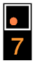 Signal avancé présentant un feu orange et un 7 allumé en dessous