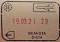 Exit stamp for air travel, issued at Stockholm Skavsta Airport