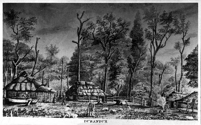 Sketch of Durundur Station by Charles Archer, 1843