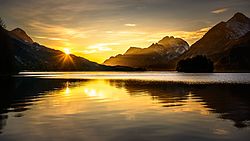 Sunset at Lake Sils Licensing: CC-BY-SA-4.0