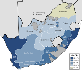 <span class="mw-page-title-main">1992 South African apartheid referendum</span> "Yes" vote by white South Africans to abolish apartheid