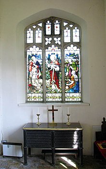 St Mary's church – aisle east window and Bramah altar chest