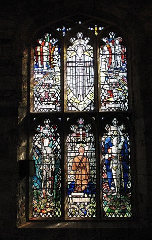 Stained Glass Window in St Laurence's Meriden showing Capt Edward Banks.jpg