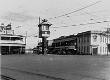 Gabba Fiveways, 1929 StateLibQld 1 43475 Gabba Fiveways at Woolloongabba, Brisbane, ca. 1929.jpg