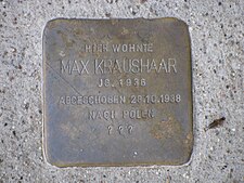 Snublestein Max Kraushaar, 1, Hartwigstrasse 5, Calenberger Neustadt, Hannover.jpg