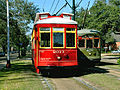 St. Charles Streetcar Line Streetcars on St Charles Ave Red Green.jpg