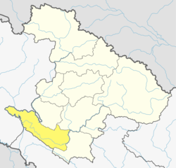 Location of Surkhet District (dark yellow) in Karnali