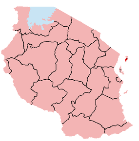 Harta regiunii Pemba North în cadrul Tanzaniei