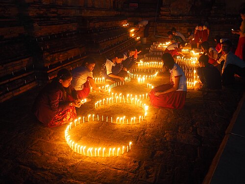 The Thadingyut Festival of Lights in Bagan, Myanmar