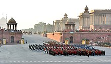 The Band performing at Beating Retreat ceremony at Vijay Chowk on 29 January 2018. The Band performing at the 'Beating Retreat' ceremony, at Vijay Chowk, in New Delhi on January 29, 2018 (5).jpg