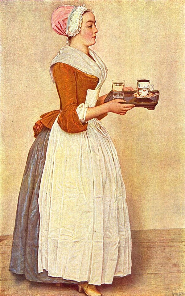 Nandl Baldauf, la belle chocolatière (1743/44). The pastel by Liotard was sold in 1745 by Algarotti to Dresden.