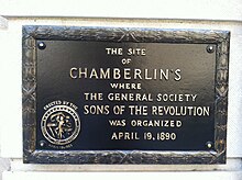 The Sons of the Revolution plaque in Washington DC. The Sons of the Revolution plaque.jpg