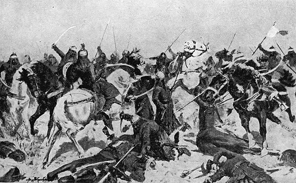 The last stand of Rajputs, depicting the Second Battle of Tarain by Hutchinson & co