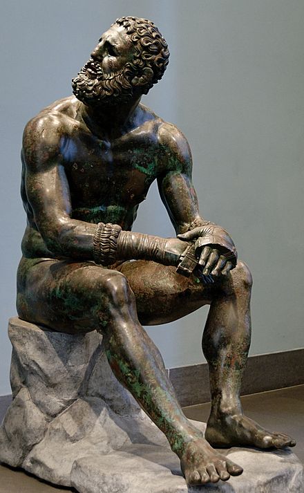 The Boxer of Quirinal resting after contest (Bronze sculpture, 3rd century BCE)