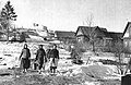 Kirkkoon näkymä Rötselän kylästa 1943