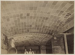 Completed tile domed ceiling in basement