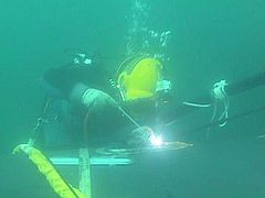 Underwater welding.