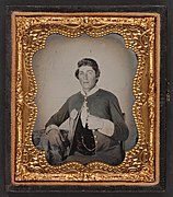 Virginian in volunteer uniform with secession badge (Liljenquist collection, LOC)