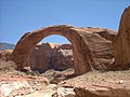 Rainbow Bridge was formed by a meandering watercourse. Utah (Navajo Nation), USA