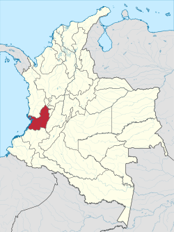 Valle del Cauca shown in red
