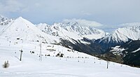 Op de zachte alpenweiden boven La Thuile komen tal van pistes samen