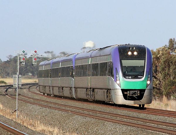 V/Line VLocity train near Little River, 2006