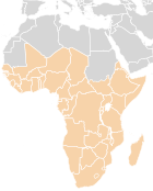 Mapa členů nebo potenciálních členů regionu WAGGGS-Afrika