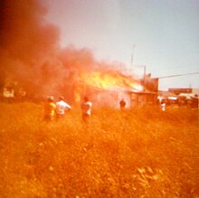 Saloon on Fire Western Building, Rear View of Fire.jpg