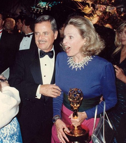 Daniels with wife Bonnie Bartlett at the 1987 Emmy Awards