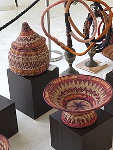 Woven baskets made of rush and palm fronds Woven baskets and nargillah.jpg