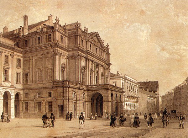 A nineteenth-century depiction of the Teatro alla Scala