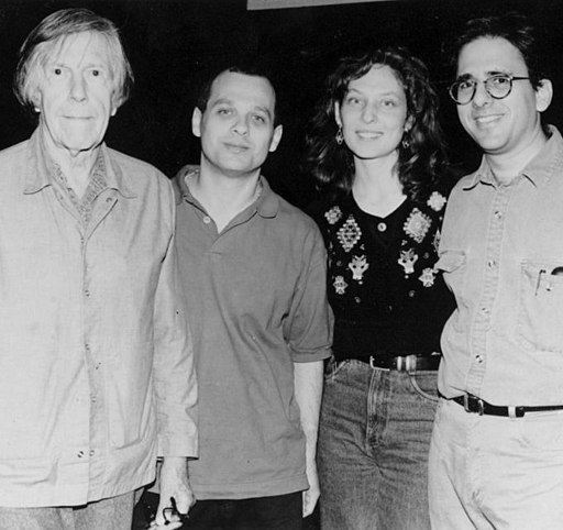 Young Julia Wolfe with composer John Cage, David Lang, and Michael Gordon