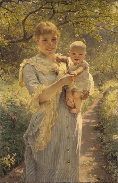 File:Young Mother with a Child in a Garden (Bertha Wegmann) - Nationalmuseum - 18363.tif
