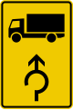 Zeichen 442-30 Vorwegweiser für Lastkraftwagen, im Kreisverkehr geradeaus