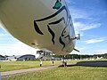 Der Zeppelin NT landet hier in Friedrichshafen.