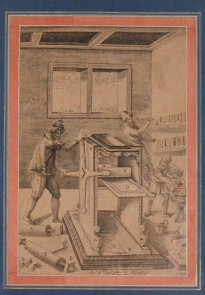 File:"Copper Plate Printers at Work", Folio from the Davis Album MET sf30-95-174-33a.jpg