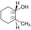 (1S, 2S) -trans-2-methylcyclohexanol structural formula