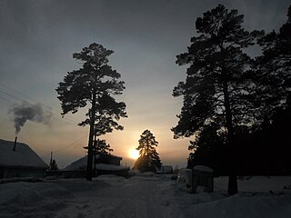 Sunset, Lesnaya St, Zudilovo, Altai Krai