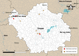 Carte des communes avec sites Seveso