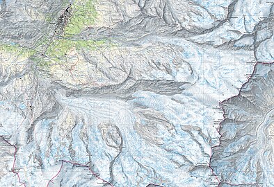 Federal Office of Topography swisstopo map of Zermatt and mountain Dufourspitze