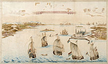 18e eeuws panorama van de Sont (Øresund-Öresund)(Van Keulen).jpg