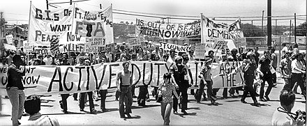 1971 Armed Farces Day antiwar demonstration at Fort Hood army base 1971 Armed Farces Day at Ft Hood.jpg