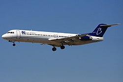 Fokker 100 modré linie
