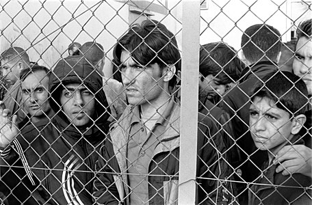 Arrested refugees immigrants in Fylakio detention center Thrace Evros Greece October 9, 2010