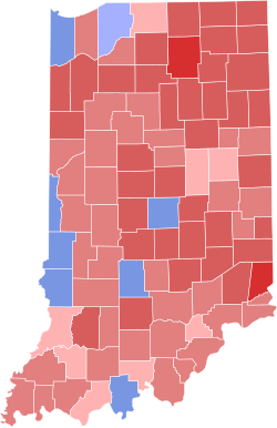 2010 United States Senate election in Indiana results map by county.svg