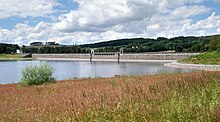 Staumauer der Talsperre Lehnmühle