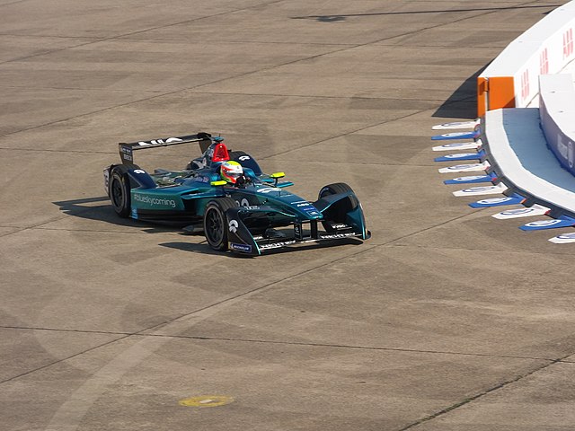 Oliver Turvey driving the NextEV NIO Sport 003 at the 2018 Berlin ePrix.