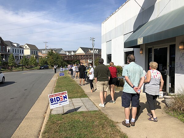 Line for early voting in Herndon